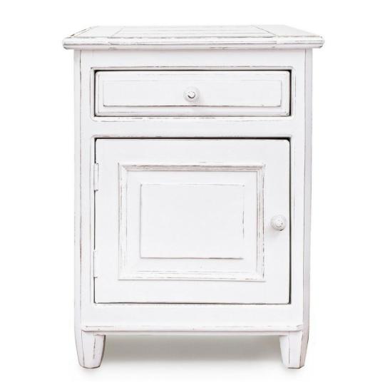 biely malovany antik dreveny nocny stolik mangoovy rustikalny vintage spalna chata penzion.jpg